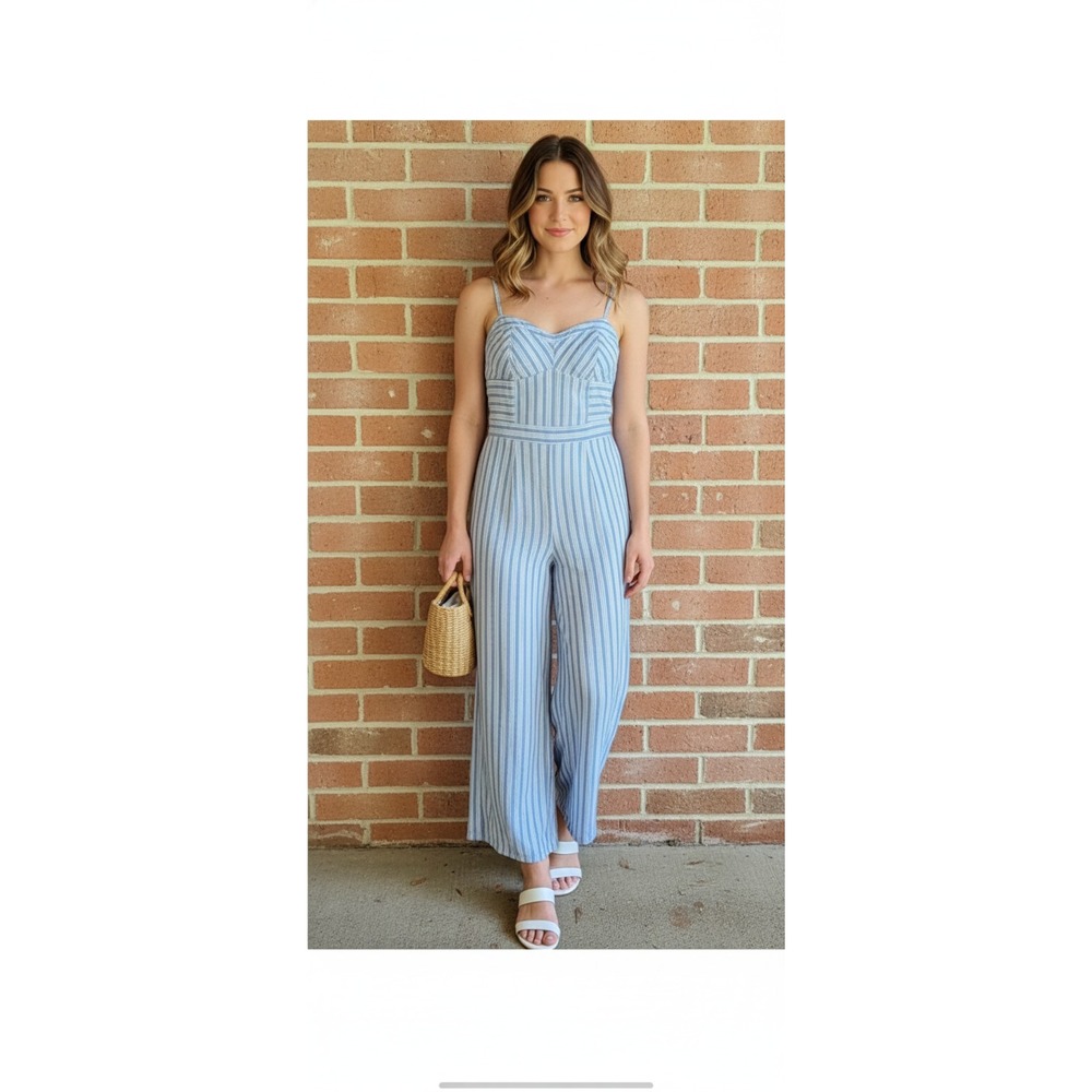 American Eagle Jumpsuit Romper 00 Removable Strap Wide-Leg Open Back Milkmaid